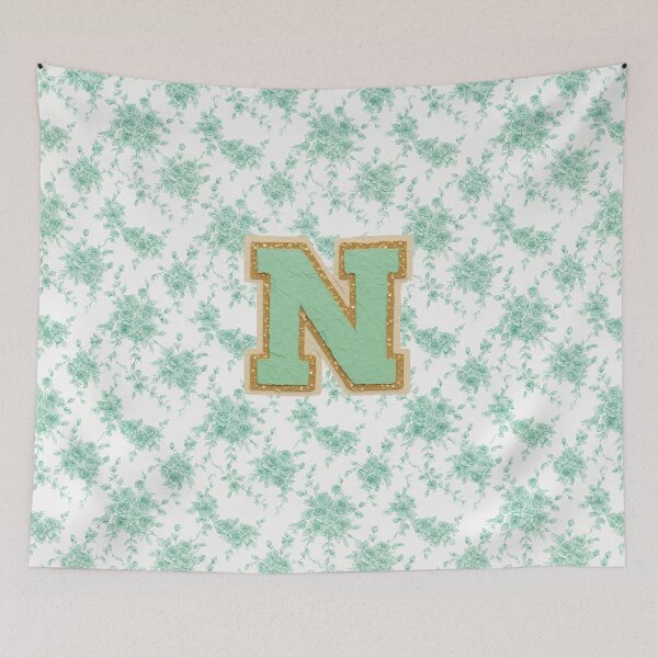 Item preview, Letter N Green Floral Paper Cutout designed and sold by ITCHAWAWAA.