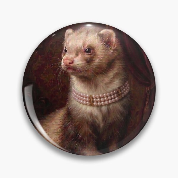Item preview, Royal Albino Ferret Pearl Necklace designed and sold by The Real Beast Art.