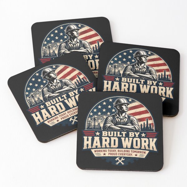Item preview, Built by Hard Work | American Labor Day Worker Vintage T-Shirt designed and sold by Tresh Store.