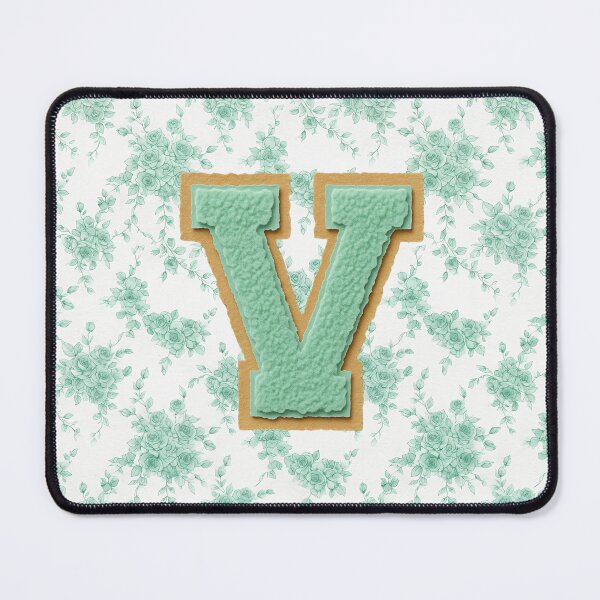 Item preview, Letter V Green Floral Paper Cutout designed and sold by ITCHAWAWAA.