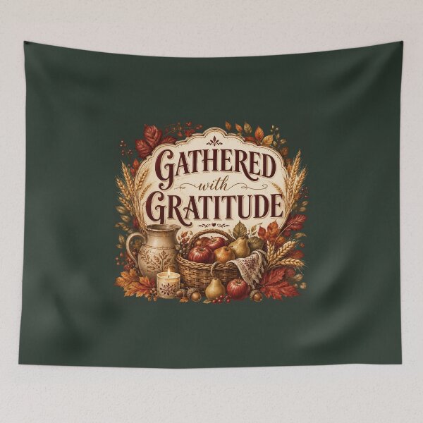 Item preview, Gathered With Gratitude – Autumn Harvest Family Design designed and sold by astersgraphics.