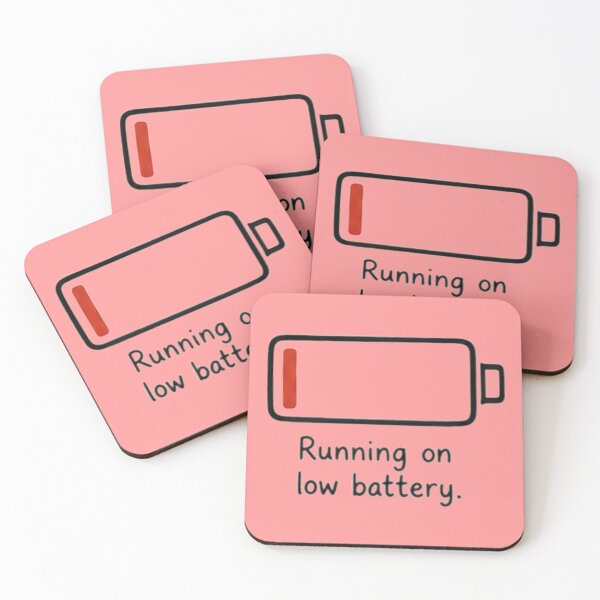 Item preview, Running On Low Battery Funny Quote Minimalist Art designed and sold by DailyDoodlesBySumbul.