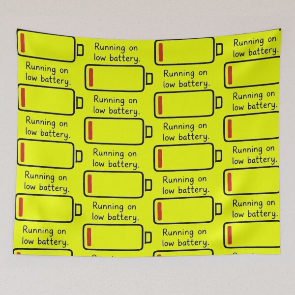 Item preview, Running On Low Battery Funny Quote Minimalist Art designed and sold by DailyDoodlesBySumbul.