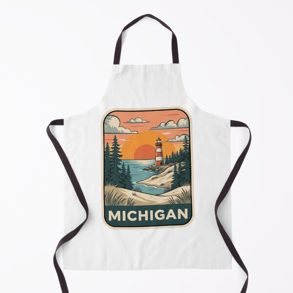 Item preview, Retro Michigan Great Lakes Lighthouse Travel Badge designed and sold by Paper Drip.