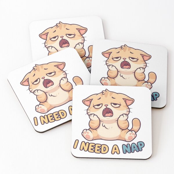 Item preview, I Need a Nap Sleepy Cat – Funny Yawning Kitten Cartoon designed and sold by PrintforDesign.