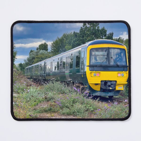 Item preview, Green Passenger Train in Countryside Wildflowers Photography designed and sold by leonwoods.