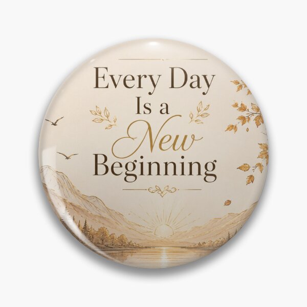 Item preview, Every Day Is a New Beginning – Inspirational Autumn Sunrise Landscape, Elegant Golden Line Art designed and sold by Niespodzianki.