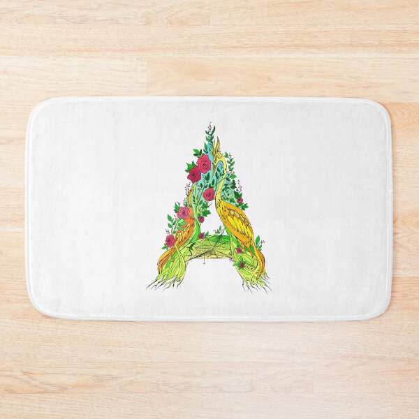 Item preview, Floral Letter A with Birds designed and sold by Ekaterina  Biserova.