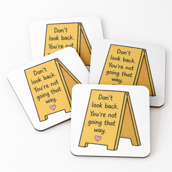 Item preview, Don't Look Back Inspirational Quote Yellow Sign Art designed and sold by DailyDoodlesBySumbul.