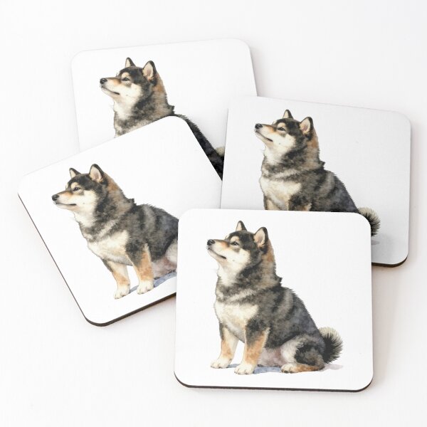 Item preview, Watercolor Black and Tan Shiba Inu Dog designed and sold by WildArtIT.