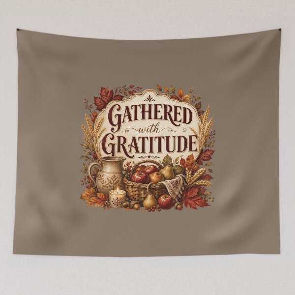 Item preview, Gathered With Gratitude – Autumn Harvest Family Design designed and sold by astersgraphics.