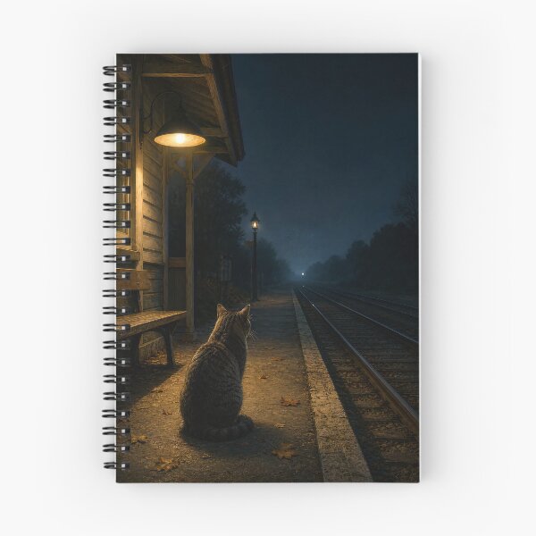 Item preview, Cat Waiting for the Last Train designed and sold by Mindscaper-.