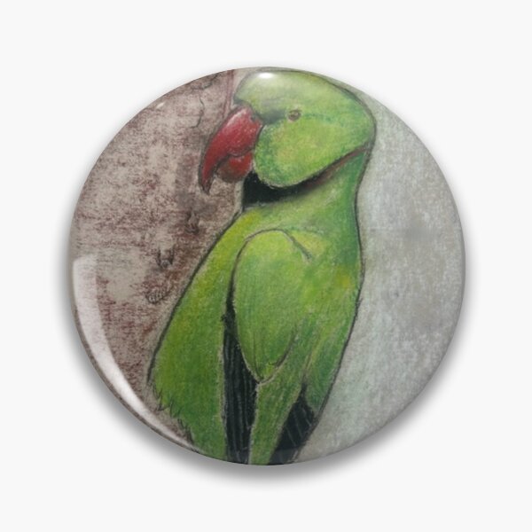 Item preview, Ring Necked Parakeet: Oil Pastels designed and sold by Charlotte's Shop of Bird Stuff.