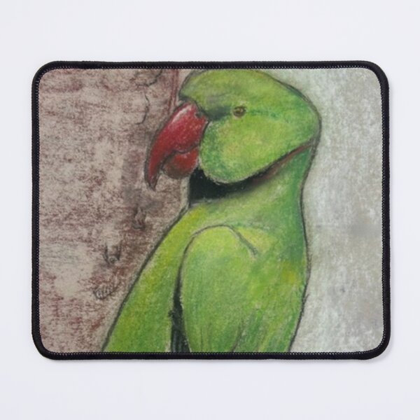 Item preview, Ring Necked Parakeet: Oil Pastels designed and sold by Charlotte's Shop of Bird Stuff.