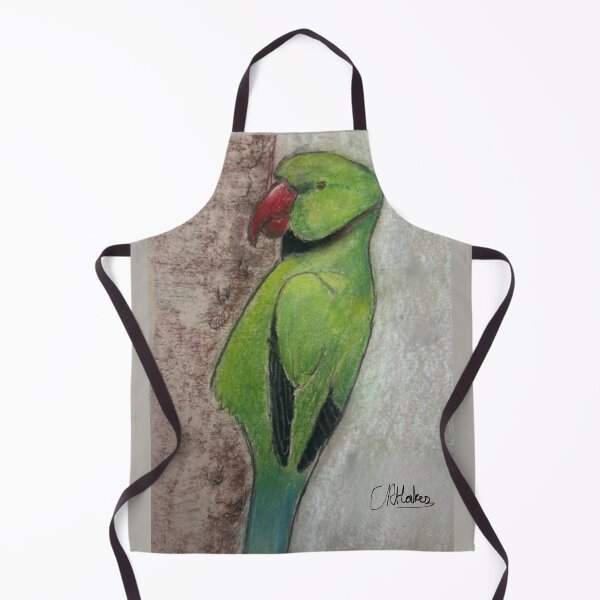 Item preview, Ring Necked Parakeet: Oil Pastels designed and sold by Charlotte's Shop of Bird Stuff.