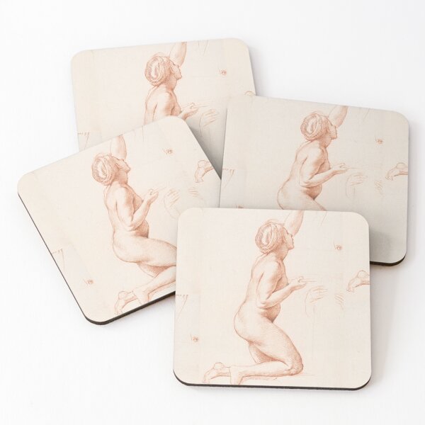 Item preview, Kneeling Nude Figure Sanguine Study designed and sold by artofuniverse.