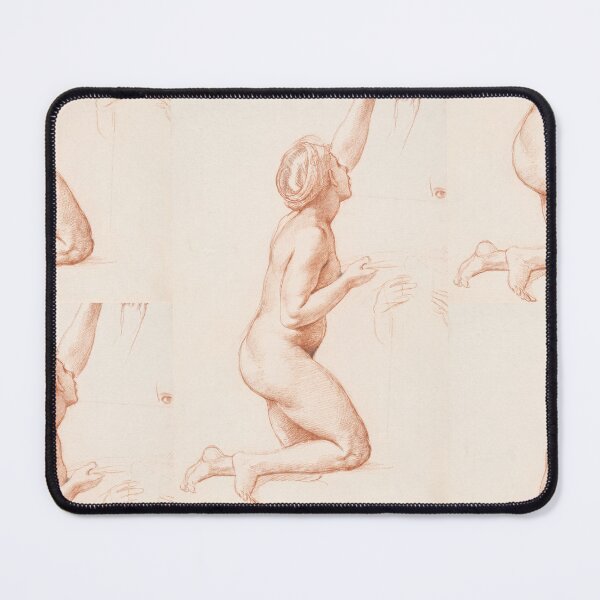 Item preview, Kneeling Nude Figure Sanguine Study designed and sold by artofuniverse.
