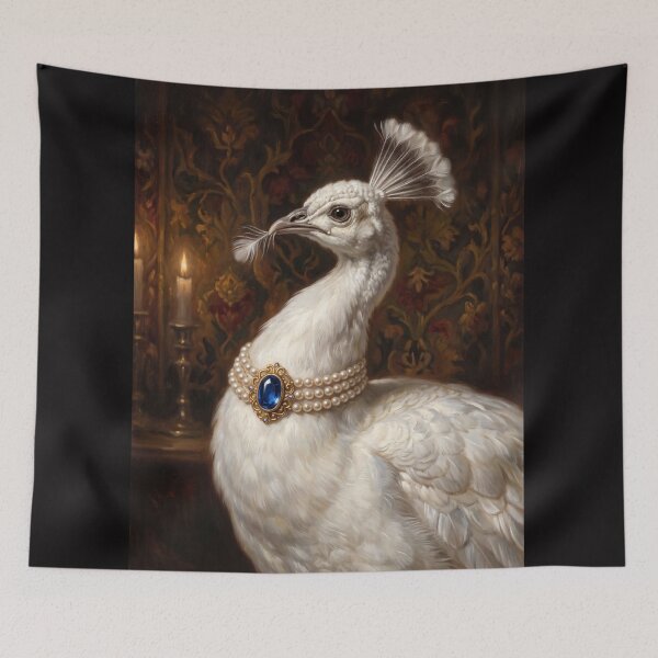 Item preview, Royal White Peacock Sapphire Necklace designed and sold by The Real Beast Art.