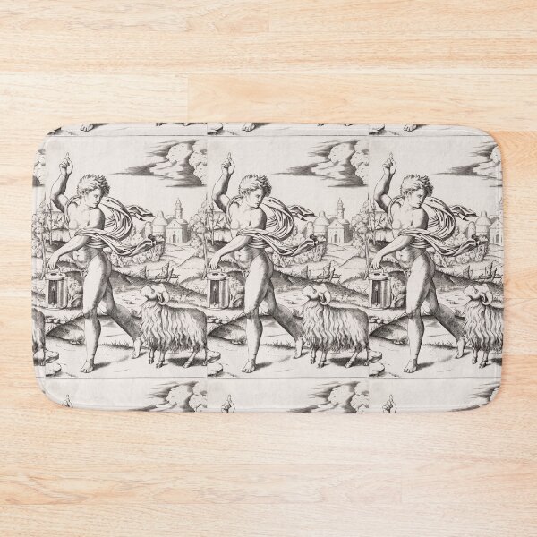 Item preview, Nude Youth With Goat and Lantern designed and sold by artofuniverse.
