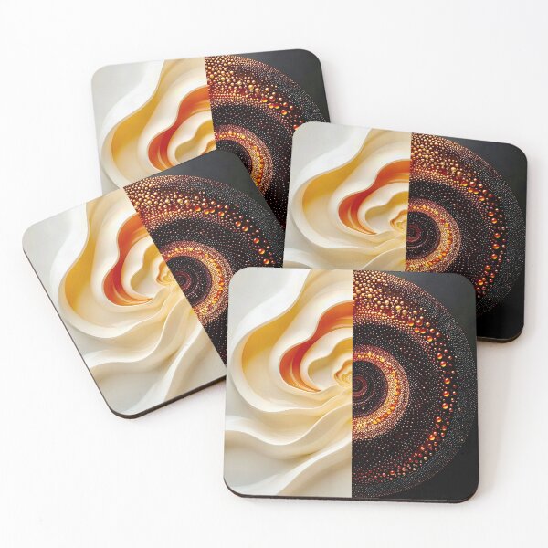 Item preview, Abstract Duality in Cream and Chocolate designed and sold by Vicky Brago-Mitchell®.