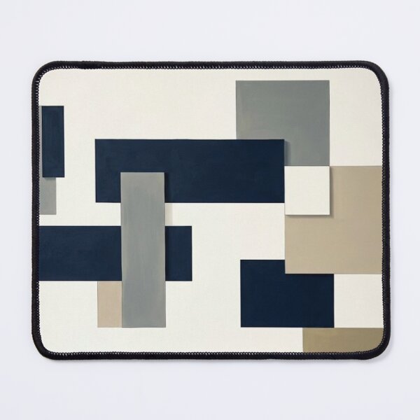 Item preview, Indigo Blocks – Architectural Geometric Abstract Art Print designed and sold by Zaramodo.