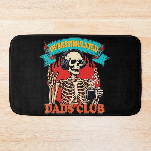 Item preview, Overstimulated Dads Club Skeleton Funny Dad Life - Coffee Headphones Rock Dad designed and sold by Neurospicy Trolls.