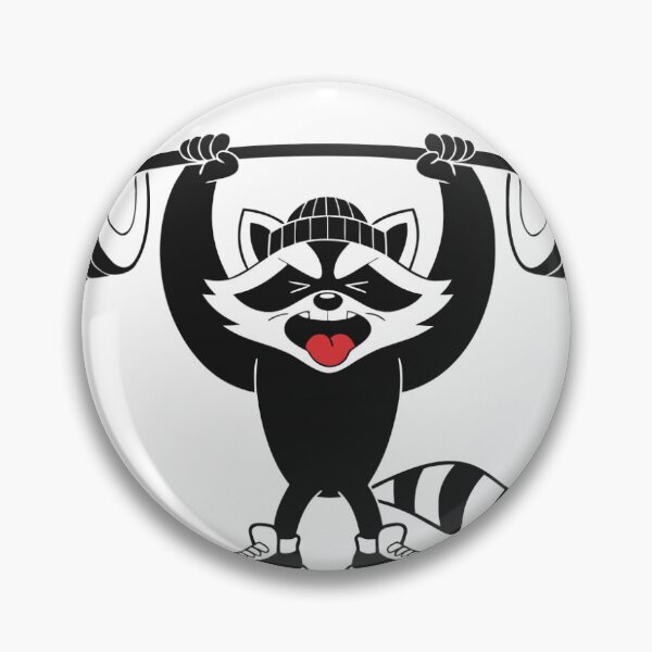 Item preview, Vintage Cartoon Gym Raccoon Weightlifting Workout Sticker designed and sold by Kiwigenio.