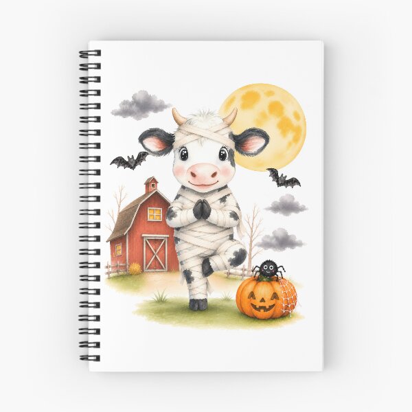 Item preview, Halloween Tree Pose Mummy Cow designed and sold by YogiAnimalArt.