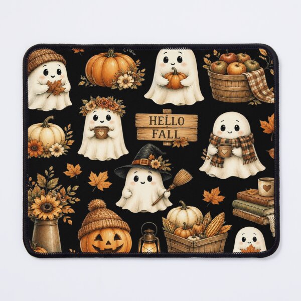 Item preview, Adorable autumn ghosts and vintage pumpkins designed and sold by BriSher.