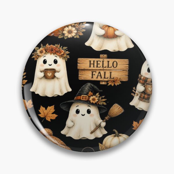 Item preview, Adorable autumn ghosts and vintage pumpkins designed and sold by BriSher.