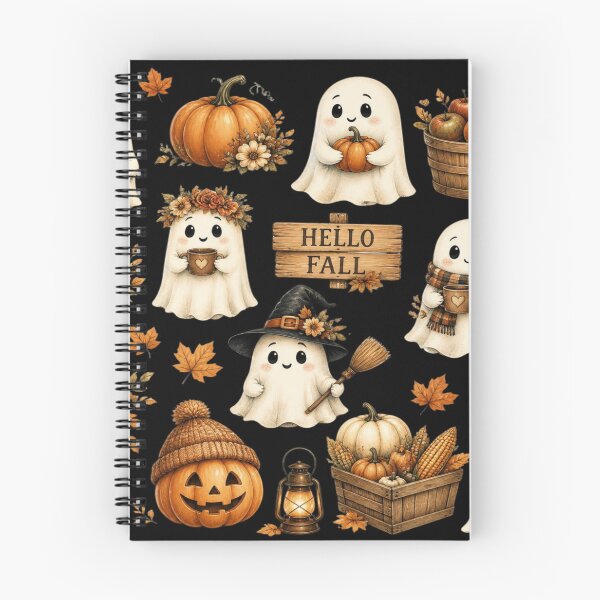 Item preview, Adorable autumn ghosts and vintage pumpkins designed and sold by BriSher.