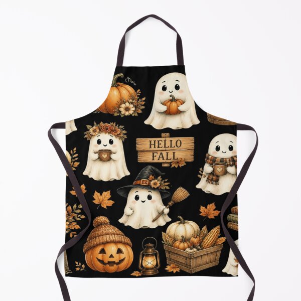Item preview, Adorable autumn ghosts and vintage pumpkins designed and sold by BriSher.