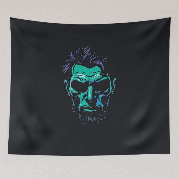 Item preview, Neon Shadow Demon - Cyberpunk Vector Portrait designed and sold by ERODED SELF.
