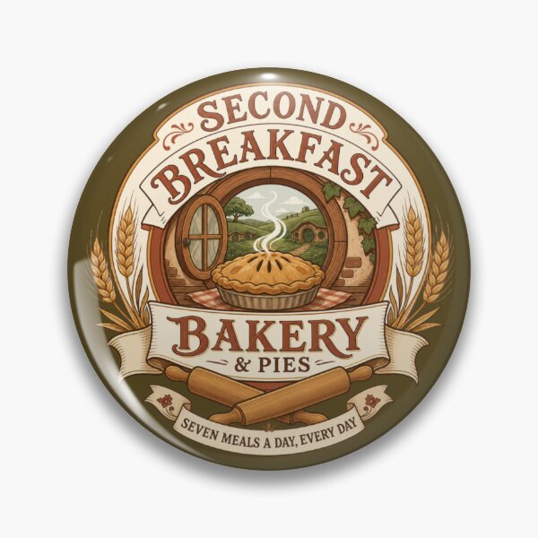 Item preview, Second Breakfast Bakery and Pies - Halfling DND RPG Meme designed and sold by Dice_Goblin_Studio.