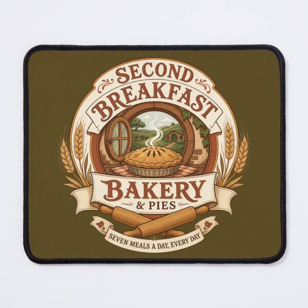 Item preview, Second Breakfast Bakery and Pies - Halfling DND RPG Meme designed and sold by Dice_Goblin_Studio.