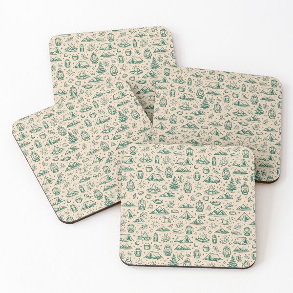 Item preview, Camping Icons Pattern – Rustic Outdoor Design designed and sold by GabeMountainArt.