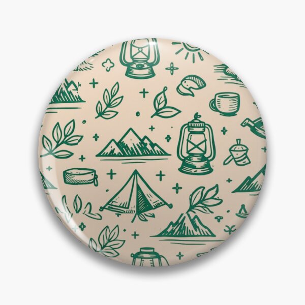 Item preview, Camping Icons Pattern – Rustic Outdoor Design designed and sold by GabeMountainArt.