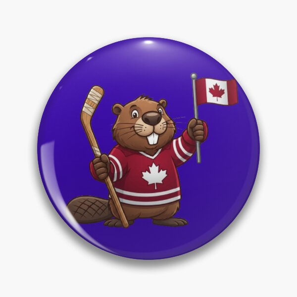 Item preview, Canadian Hockey Beaver - Cute Canada Flag Mascot Art designed and sold by Northern Glow Art.