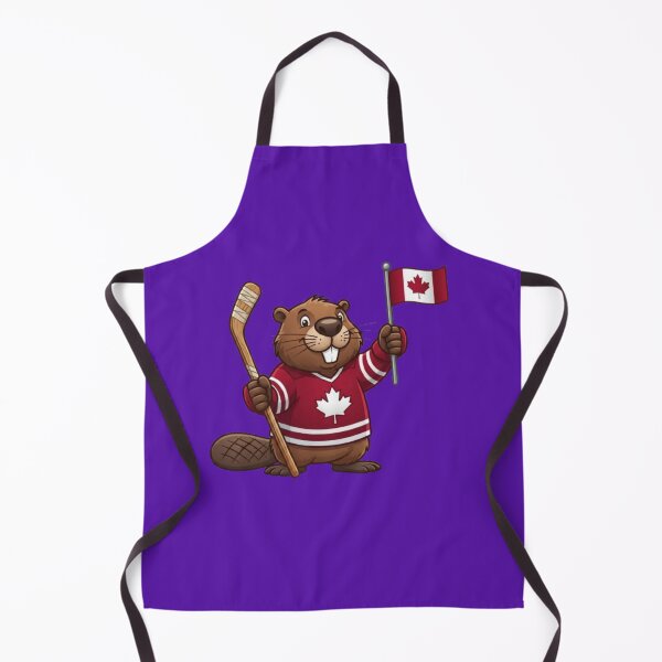 Item preview, Canadian Hockey Beaver - Cute Canada Flag Mascot Art designed and sold by Northern Glow Art.