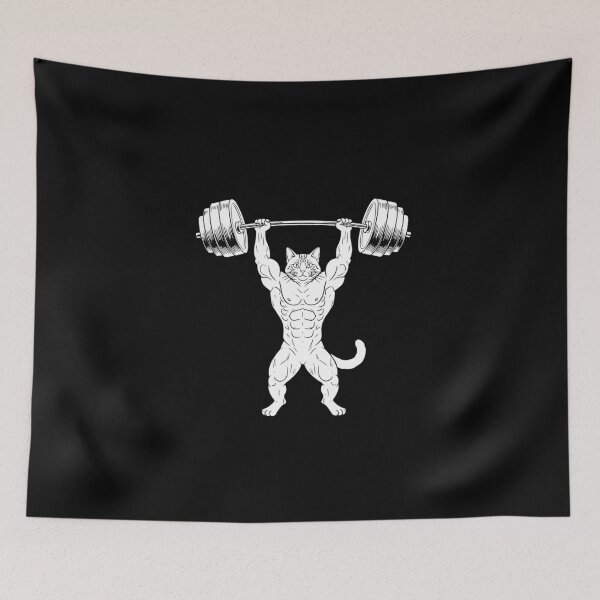 Item preview, Muscular Cat Weightlifting Fitness Bodybuilding designed and sold by PopStars1993.