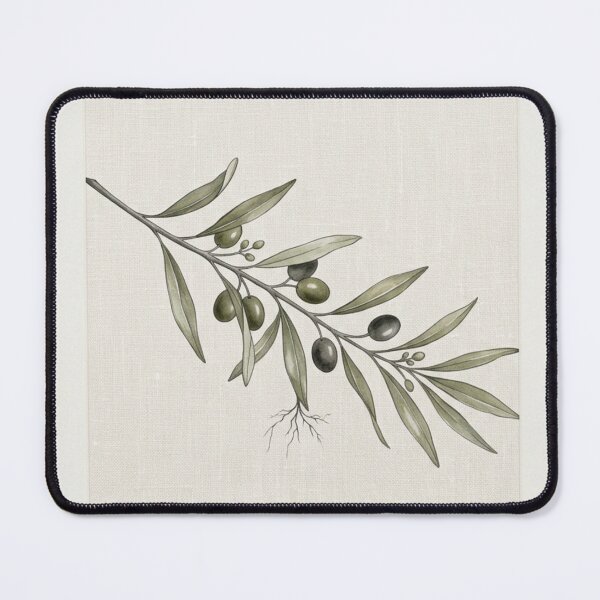 Item preview, Minimalist Olive Branch on Textured Linen – Elegant Framed Botanical Art Print designed and sold by Zaramodo.