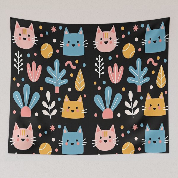 Item preview, Whimsical Cats & Colorful Botanical Garden designed and sold by PURPOSE RISE CO..