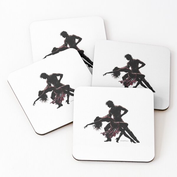 Item preview, Bachata Passion Silhouette – Elegant Ribbon Banner Dance Couple, Black and Red Velvet Ballroom Dancers Apparel Graphic Sticker designed and sold by SmartPuns.