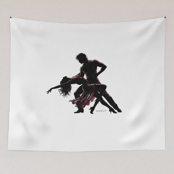 Item preview, Bachata Passion Silhouette – Elegant Ribbon Banner Dance Couple, Black and Red Velvet Ballroom Dancers Apparel Graphic Sticker designed and sold by SmartPuns.