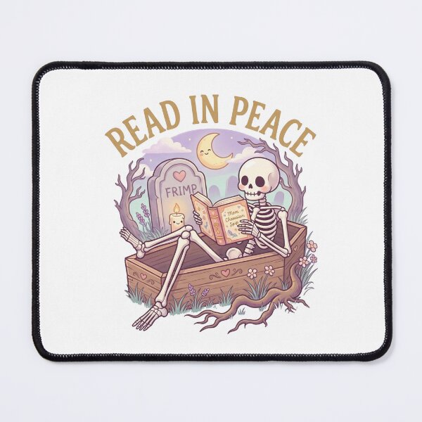 Item preview, Read In Peace - Cute Skeleton Reading designed and sold by LunnaAtica.