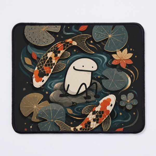 Item preview, Flerk Meme Sitting in Koi Fish Pond designed and sold by Soffar-So-good.