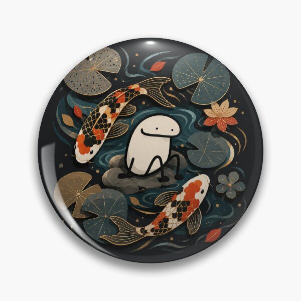 Item preview, Flerk Meme Sitting in Koi Fish Pond designed and sold by Soffar-So-good.