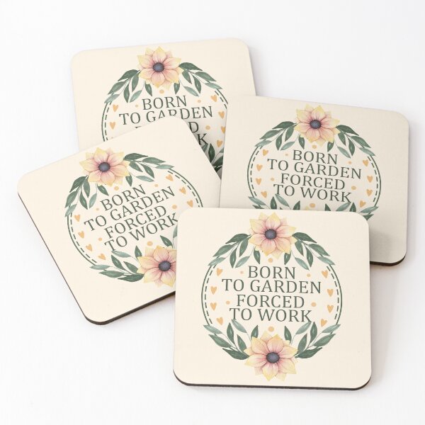 Item preview, Born To Garden Forced To Work - Funny Botanical Watercolor Wreath designed and sold by the-Z3nith.