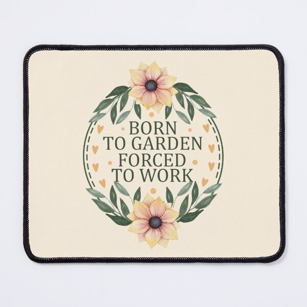 Item preview, Born To Garden Forced To Work - Funny Botanical Watercolor Wreath designed and sold by the-Z3nith.