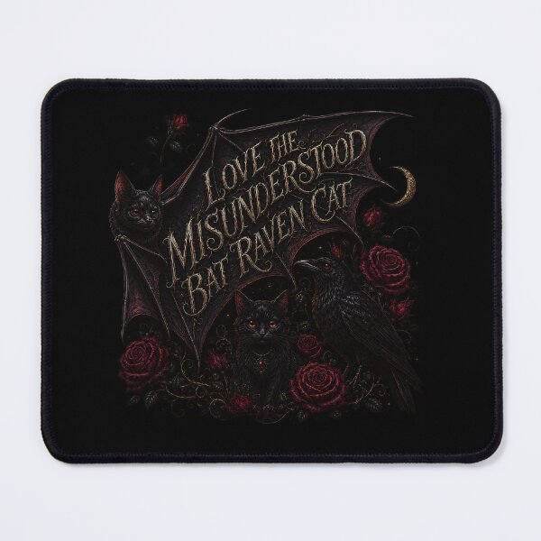 Item preview, Love The Misunderstood Bat Raven Cat, Dark Fantasy Art, Gothic Aesthetic, Witchcore, Black Cat Lovers, Vampire Vibes, designed and sold by Crystal-Tree.